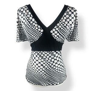 Y2K IN San Francisco Flutter Polka Dot Babydoll Top Size‎ Medium Party USA Made